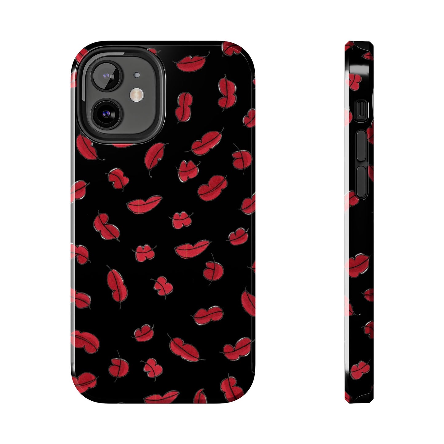 Lotsa Lips Black Phone Case