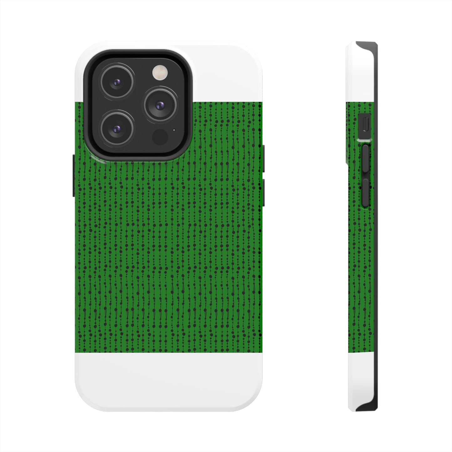 Beaded Curtain Green / Black Phone Case