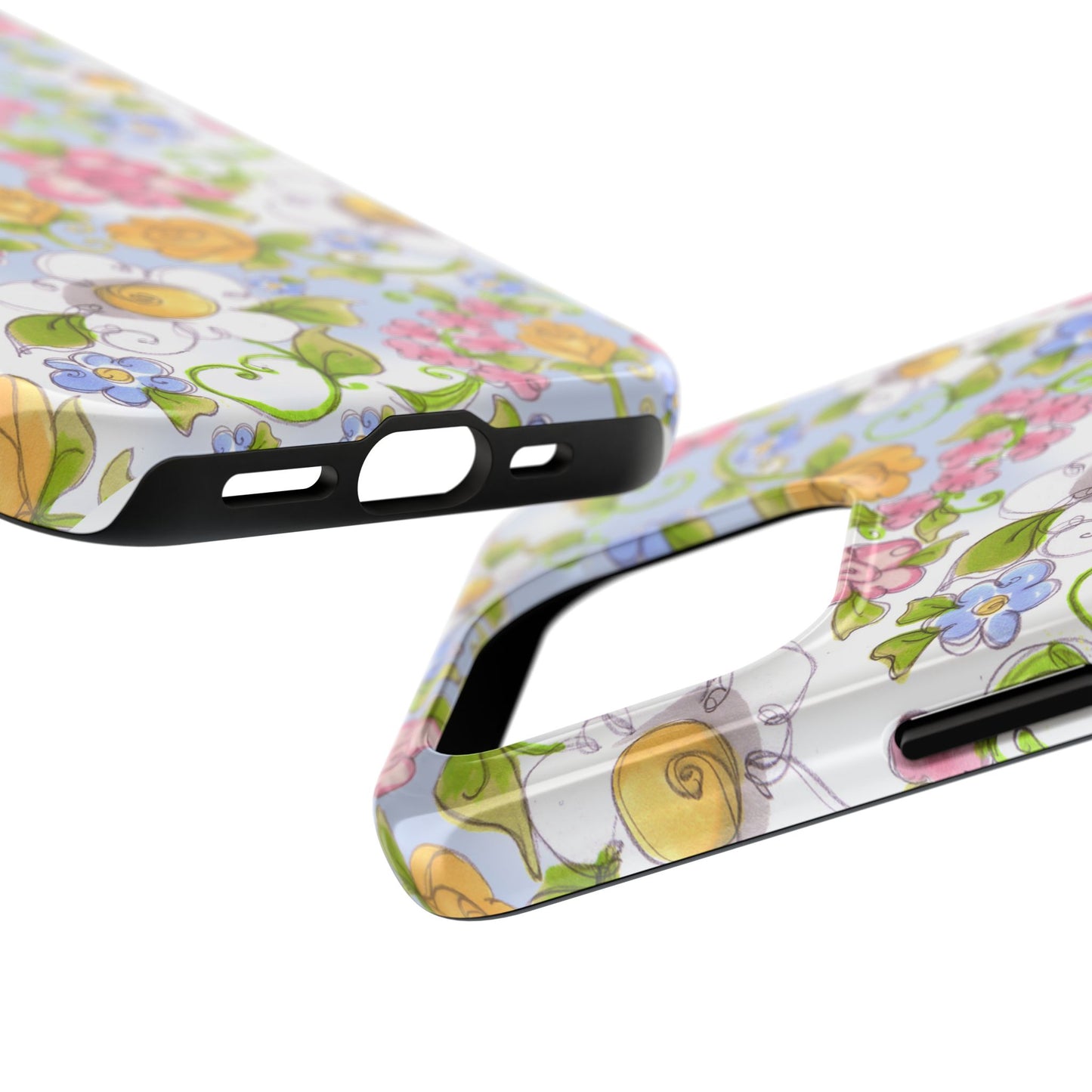 Flower Frolic Blue Phone Case