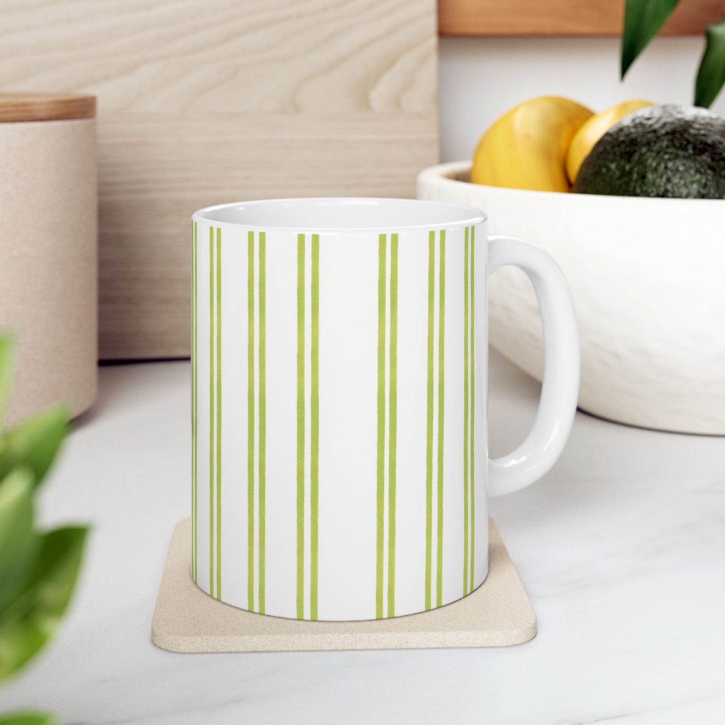 Green Double Stripe Cup