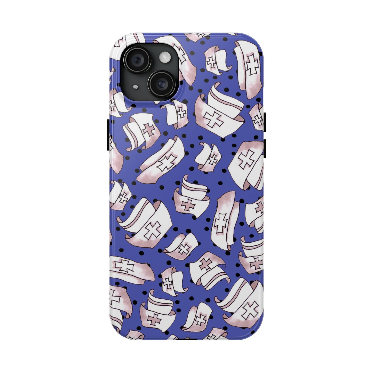 Med Hats Blue / Black Phone Case