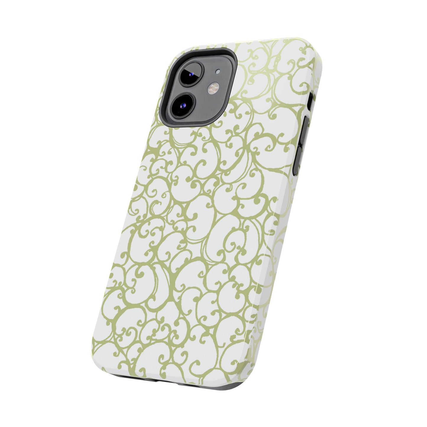 Scrollie White / Green Phone Case