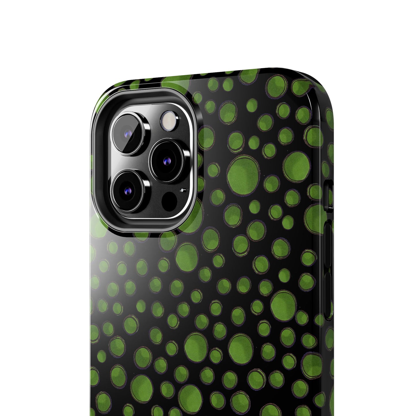 Dot Assortment Black / Green Phone Case