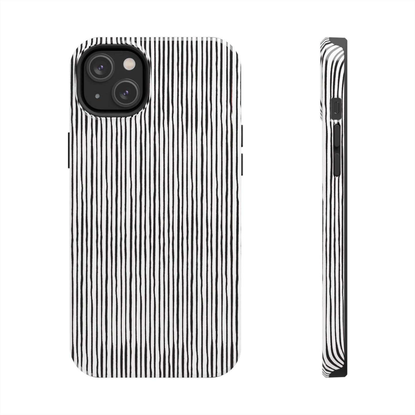 Quirky Pin Stripe White / Black Phone Case