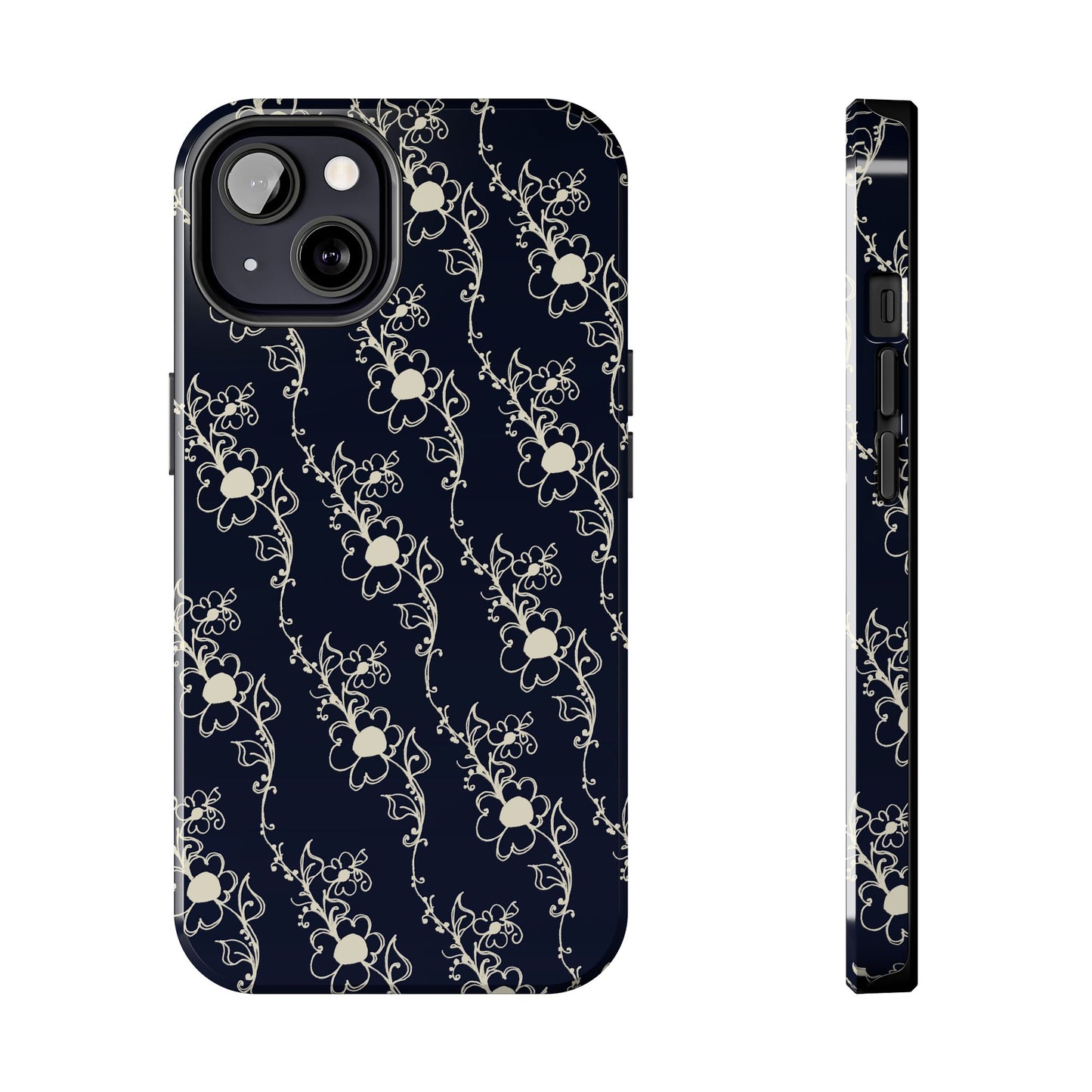 Diagonal Daisies Black / Ivory Phone Case