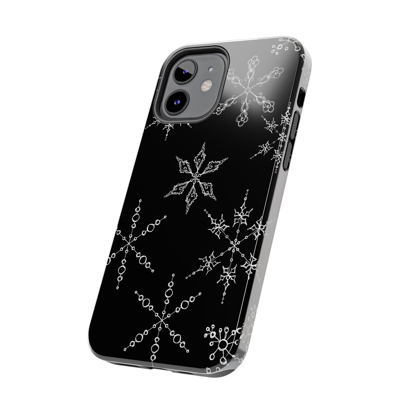 Snowflakes Black Phone Case