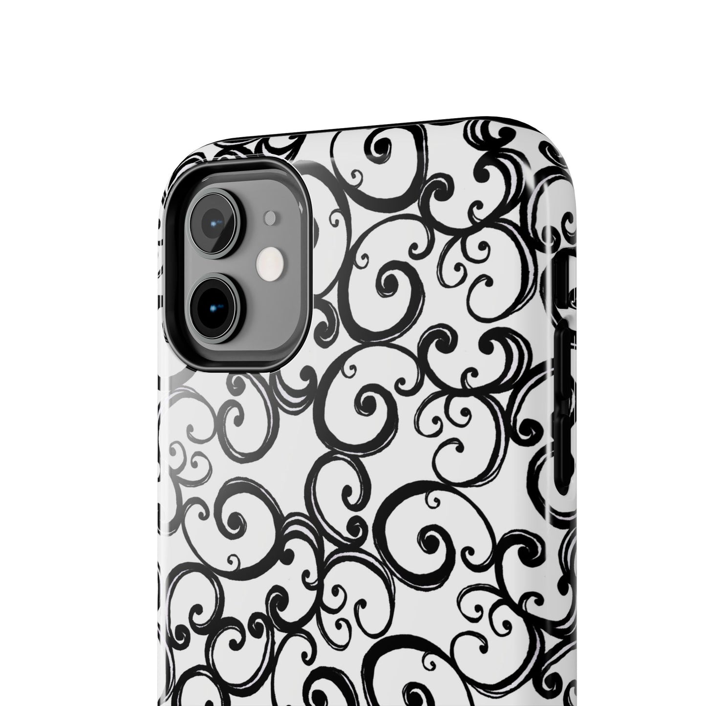 Curls White / Black Phone Case