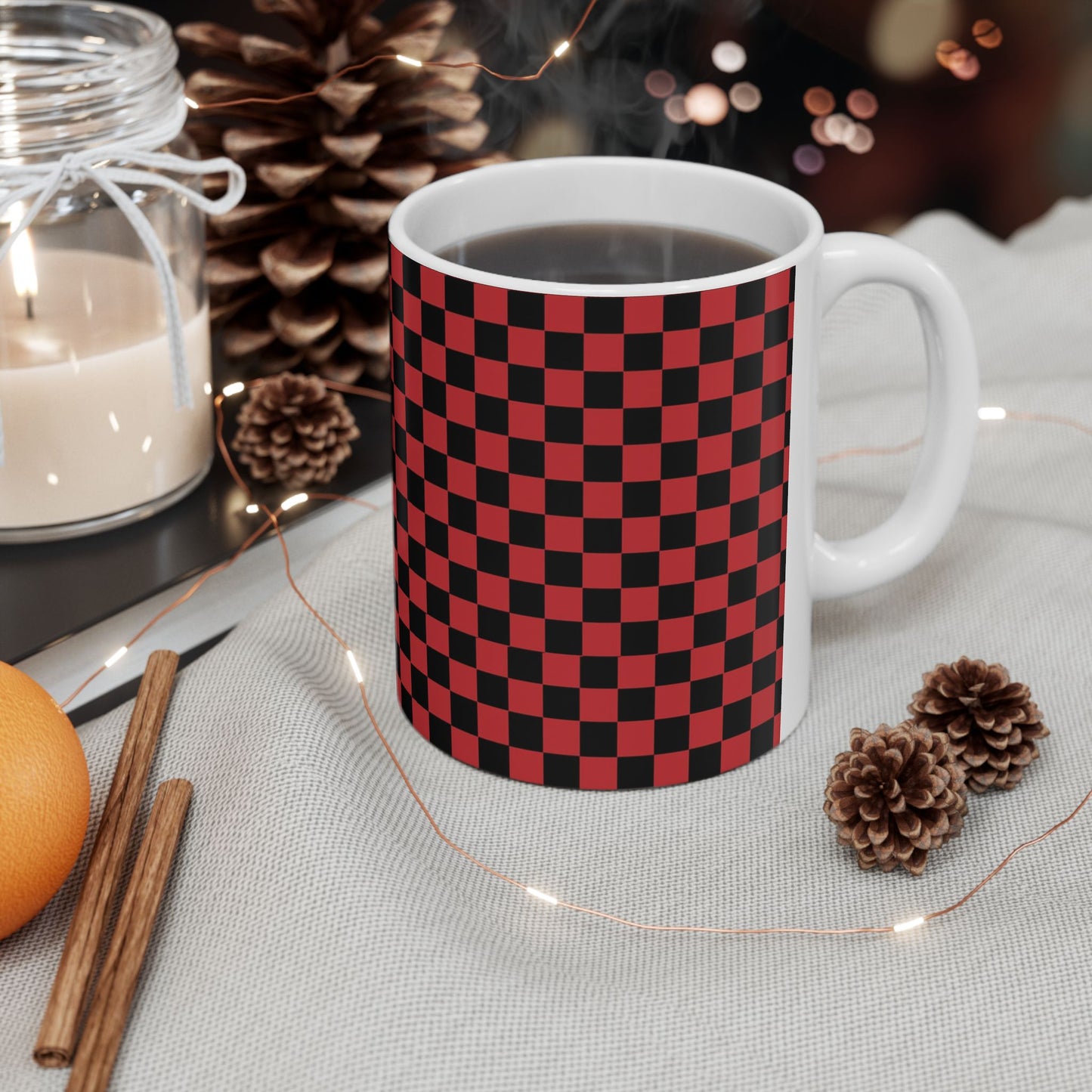Checkerboard Red / Black Cup