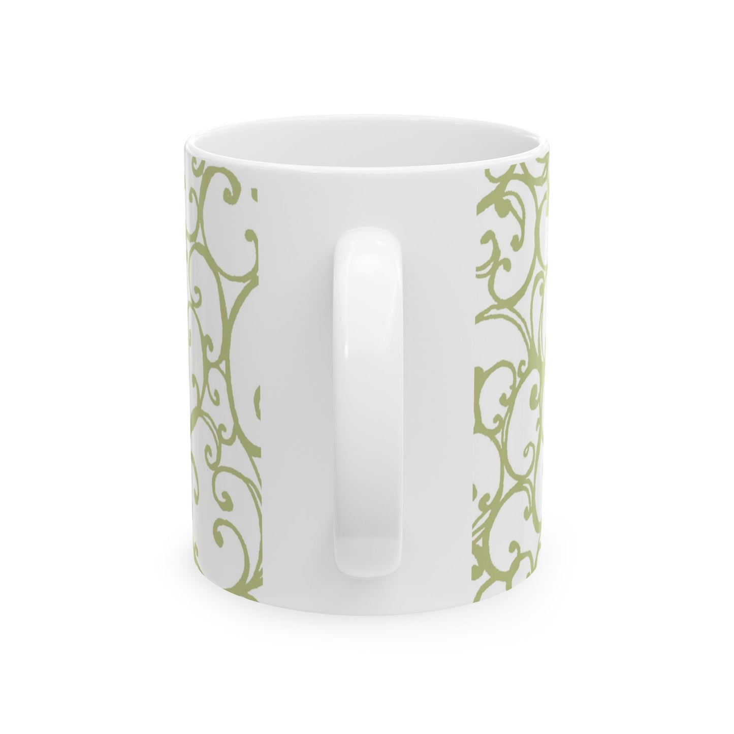 Scrollie White / Green Cup