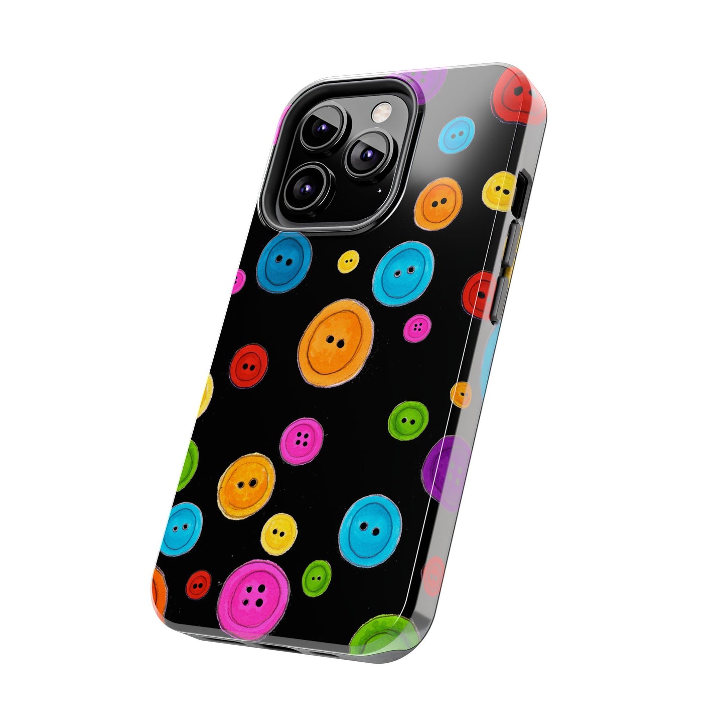 Button Dots Black Phone Case