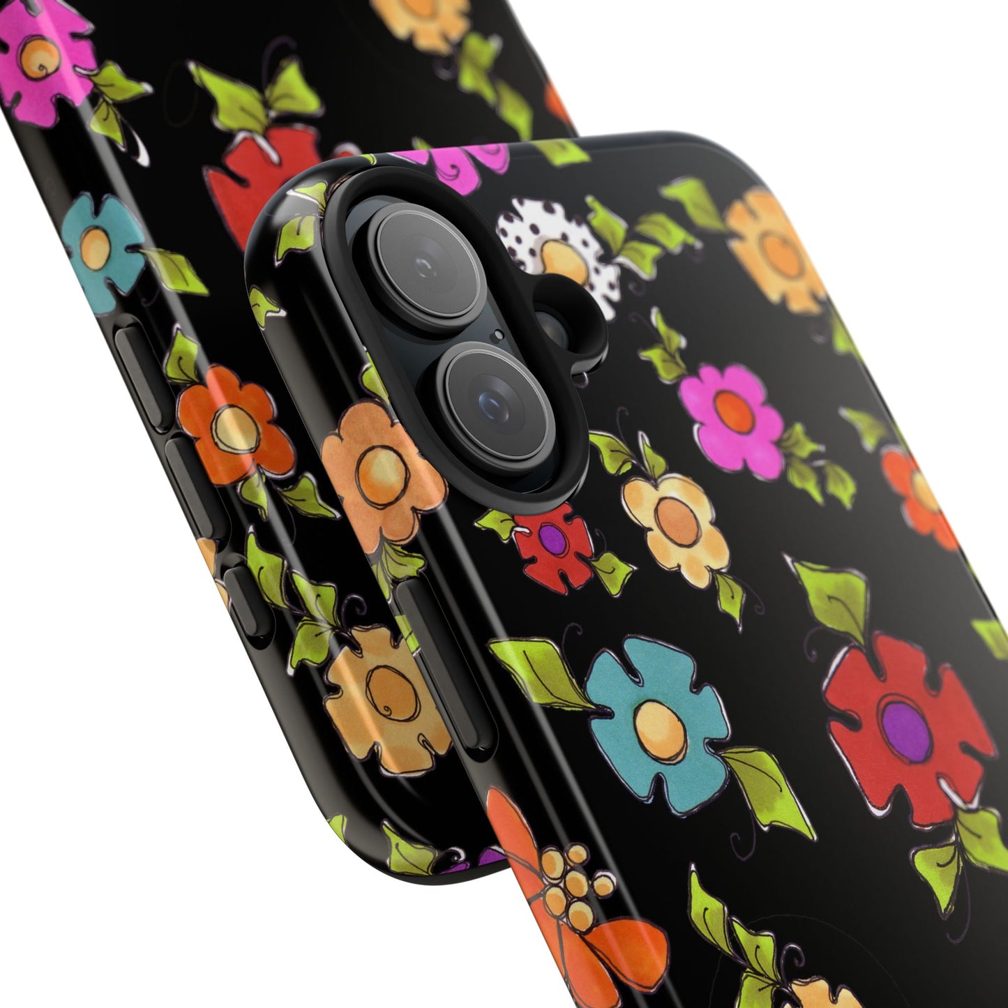 Dog Blooms Black Phone Case