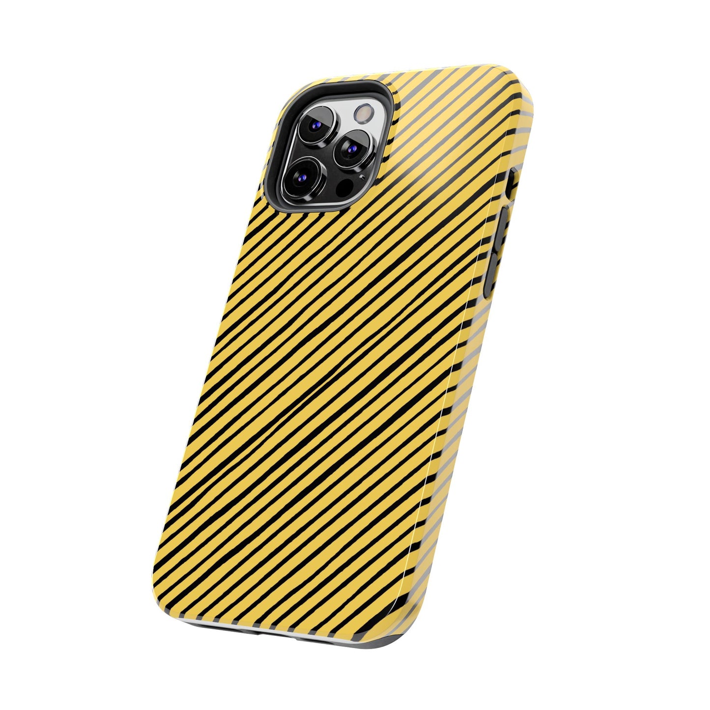 Quirky Bias Stripe Yellow / Black Phone Case