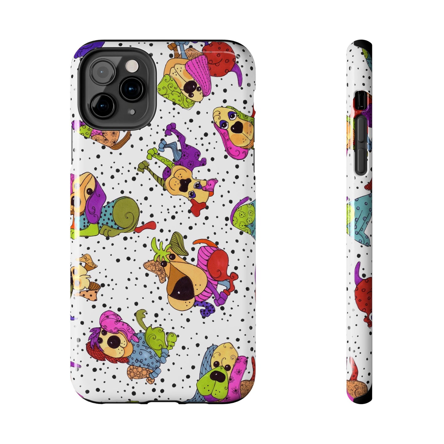 Tossed Happy Dogs White Phone Case