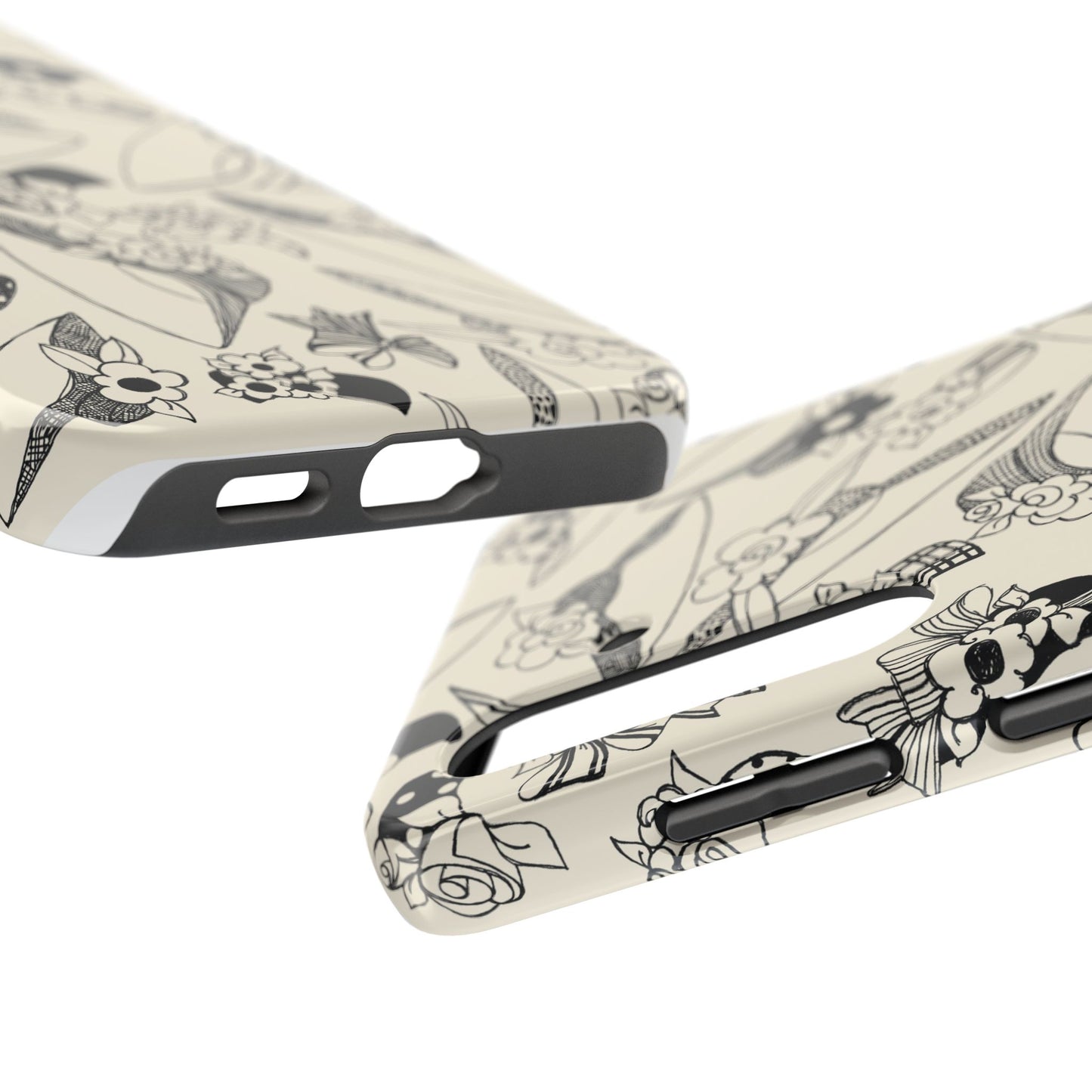 Millinery Ivory / Black Phone Case