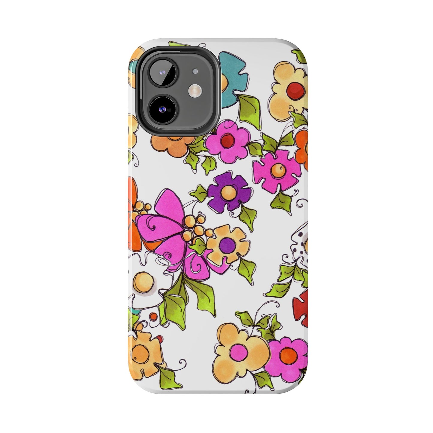 Happy Blooms White Phone Case