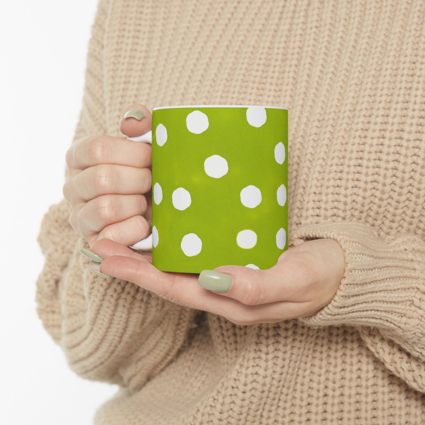Jumbo Dots Green / White Cup
