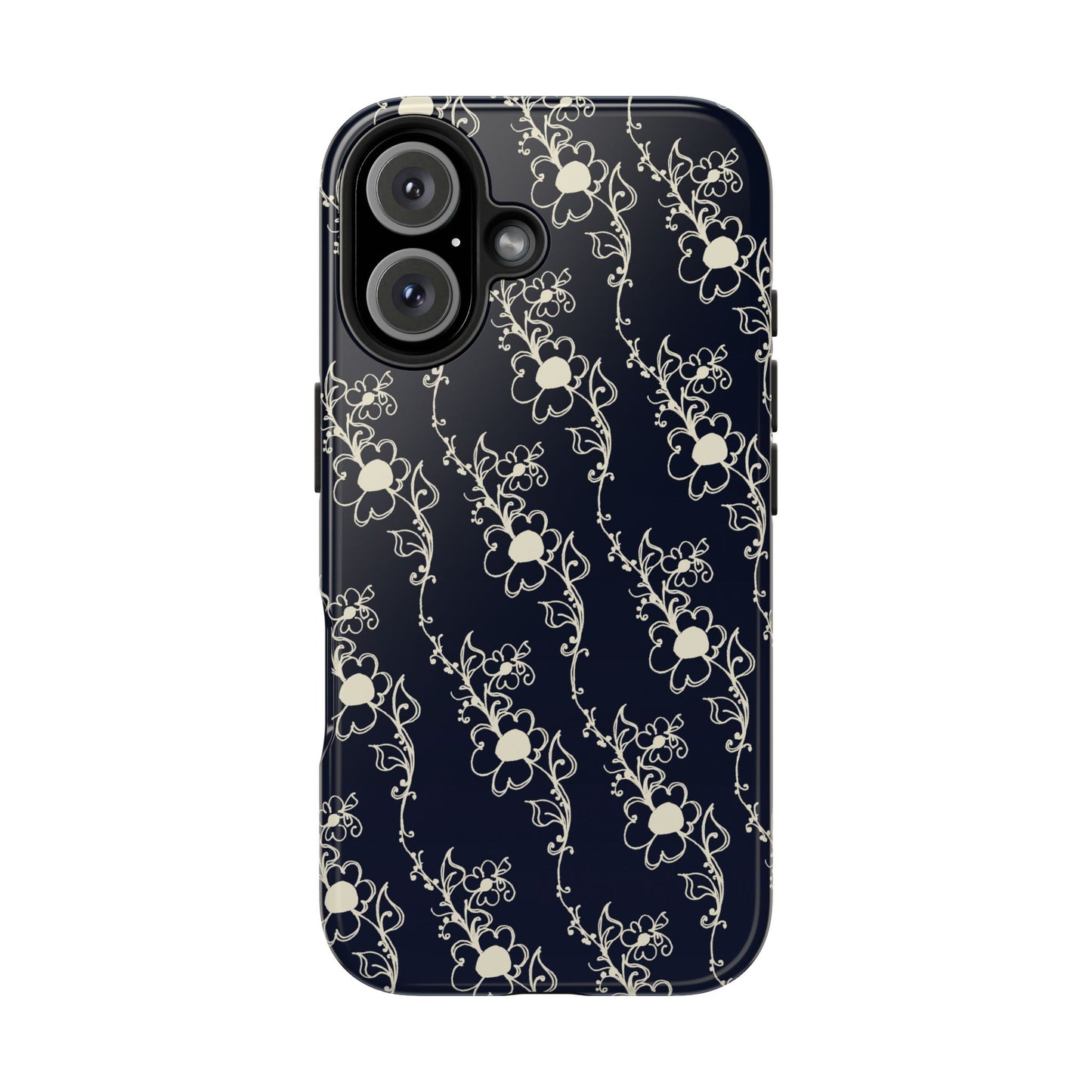 Diagonal Daisies Black / Ivory Phone Case