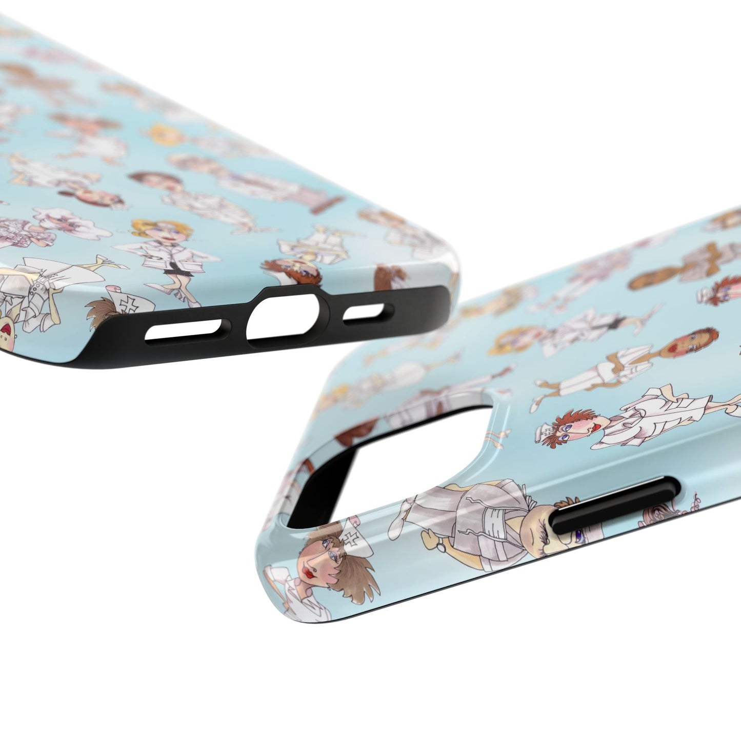 Tossed Nurses Aqua Phone Case