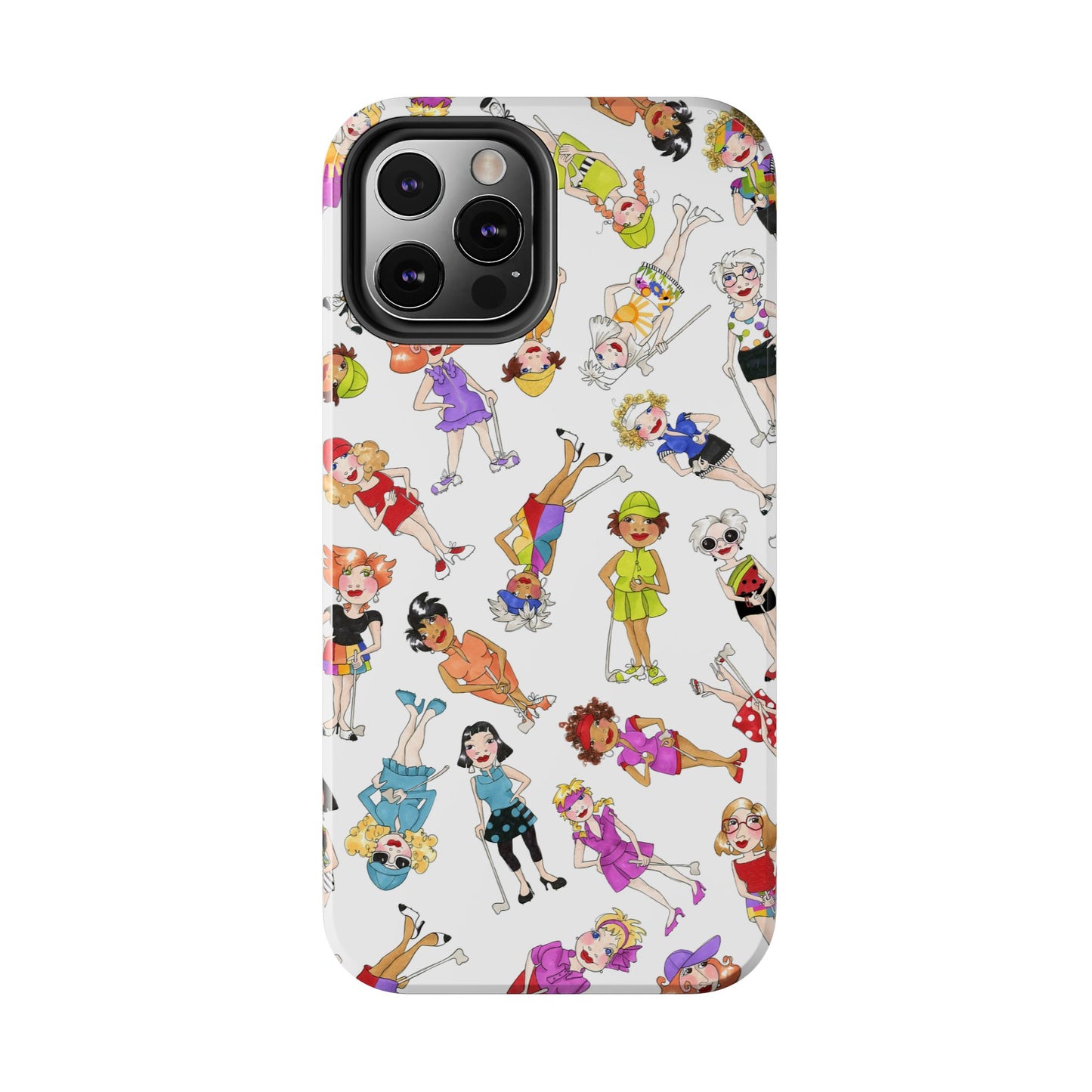 Tossed Golfer Girls White Phone Case