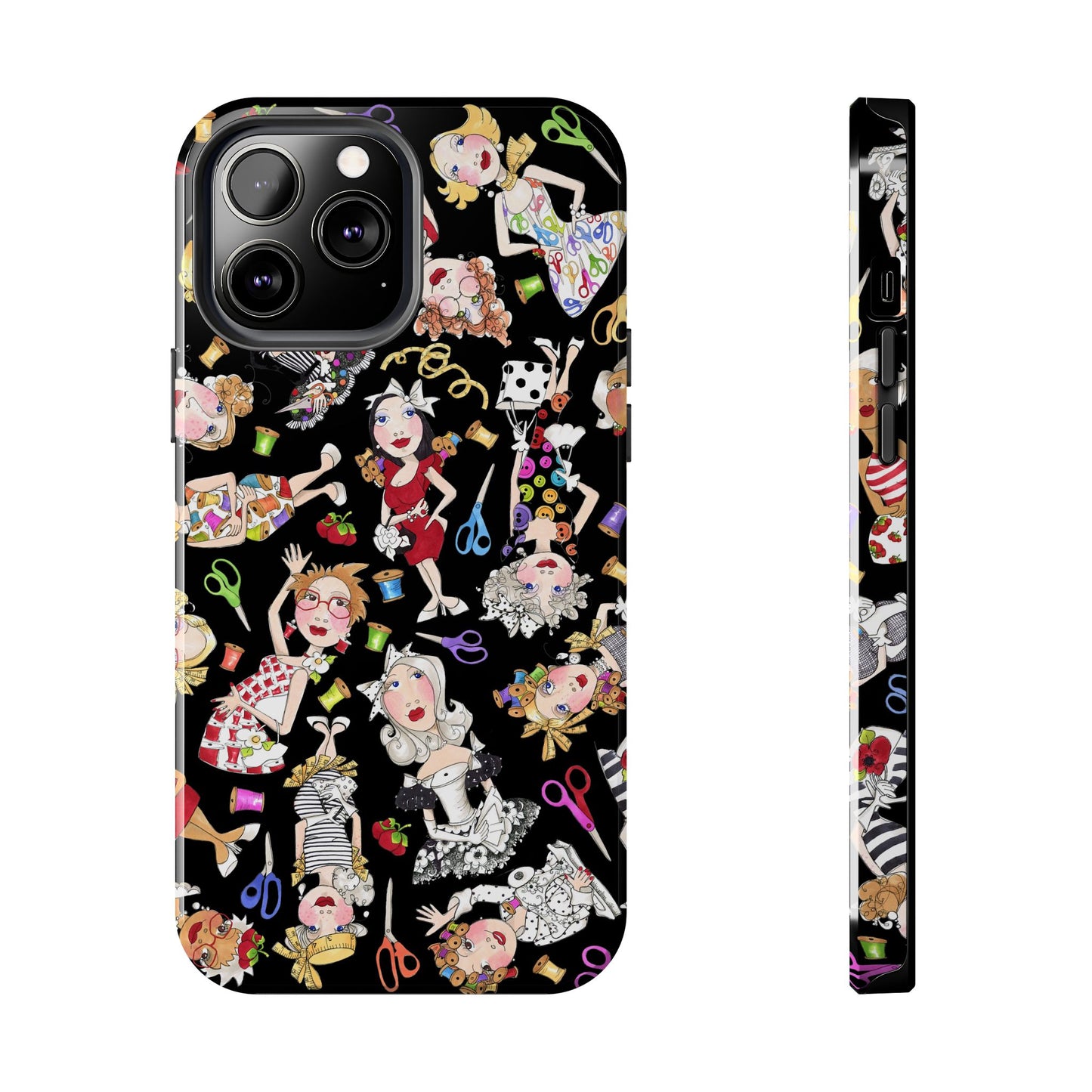 Sew Tossed Black Phone Case