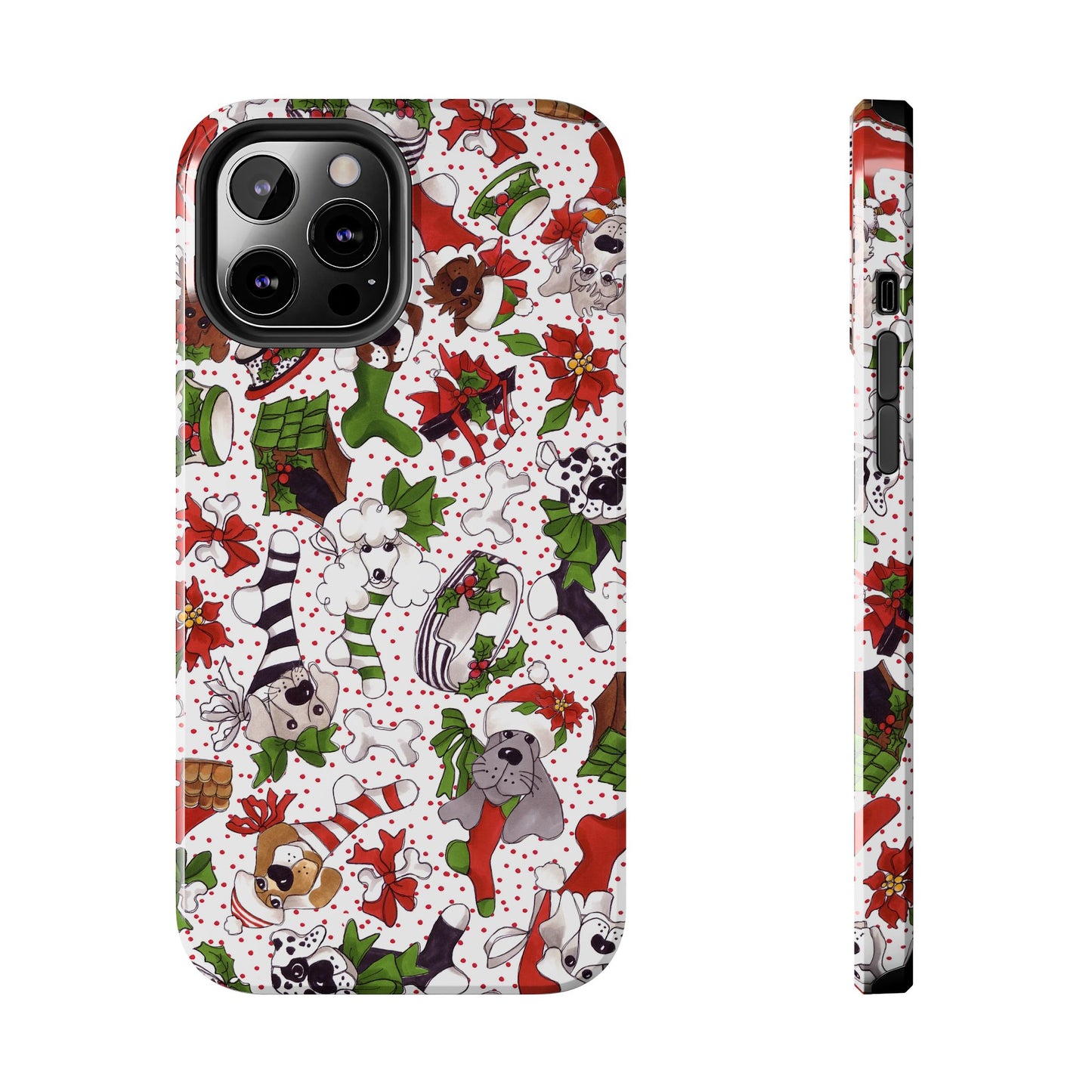 Holiday Fun Toss White / Red Phone Case