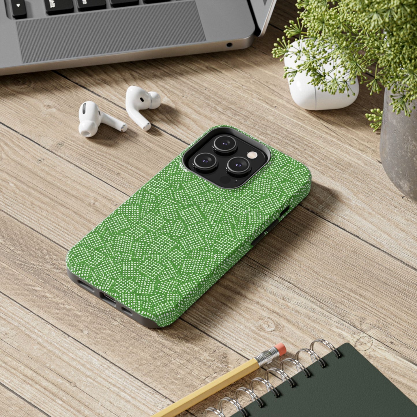 Check Patch Small Green Phone Case