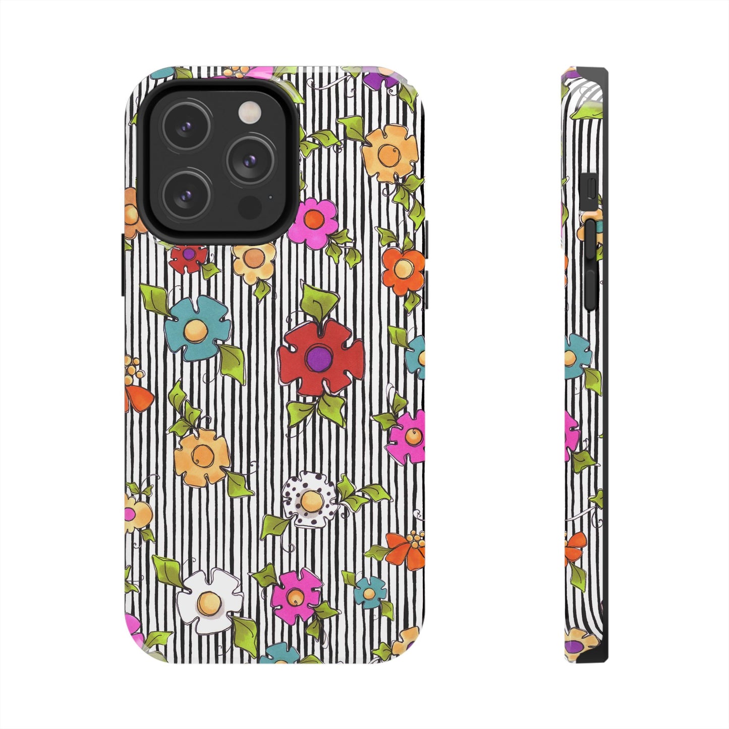 Dog Blooms White / Black Phone Case
