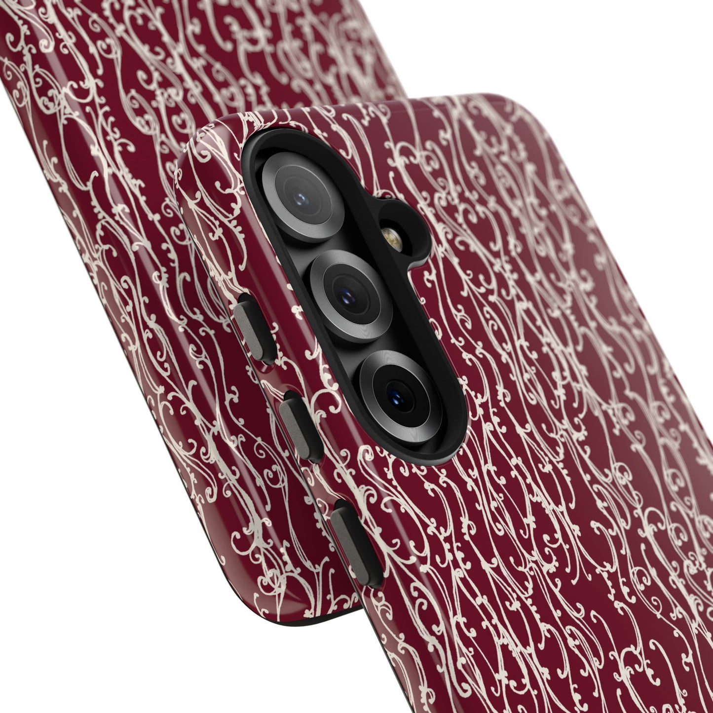 Swan Scroll Red / White Phone Case