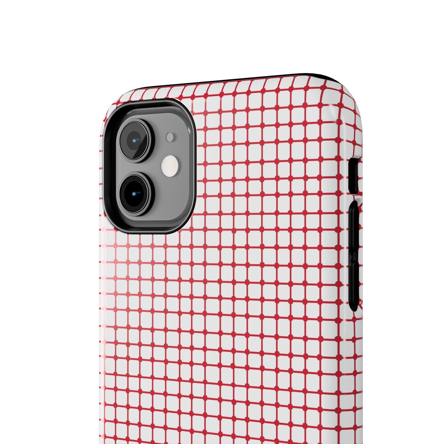 Dot Grid White / Red Phone Case