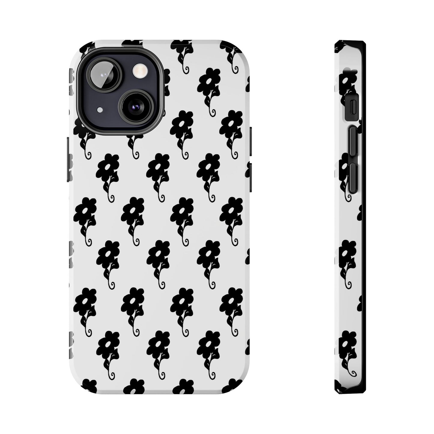 Flowers White / Black Phone Case
