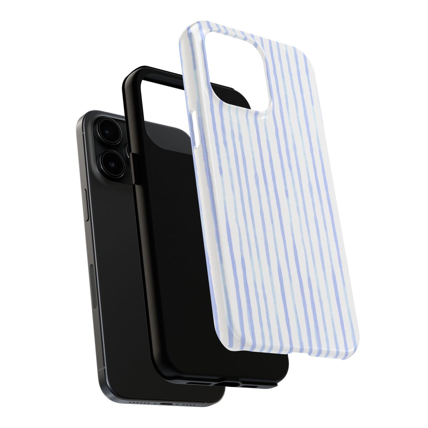 Happy Stripe White / Blue Phone Case