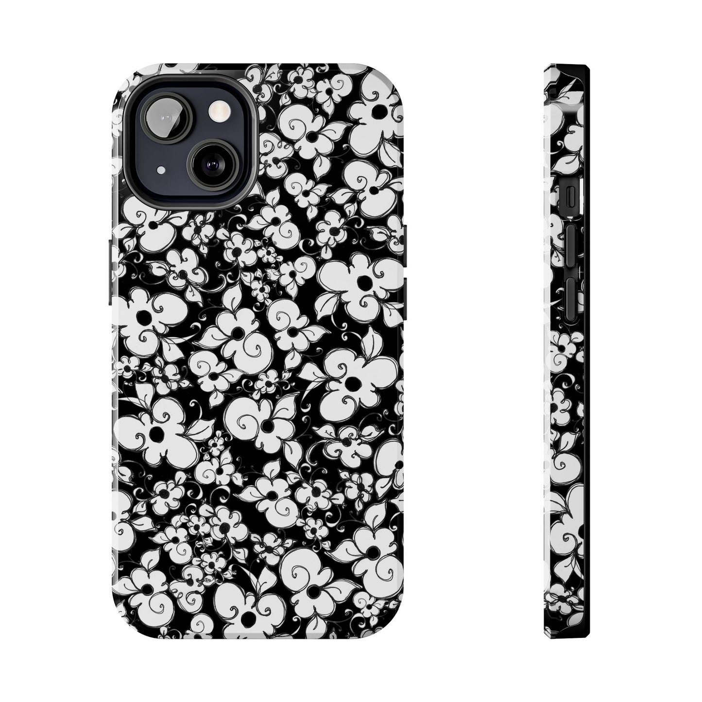 Dog Daisies Black Phone Case