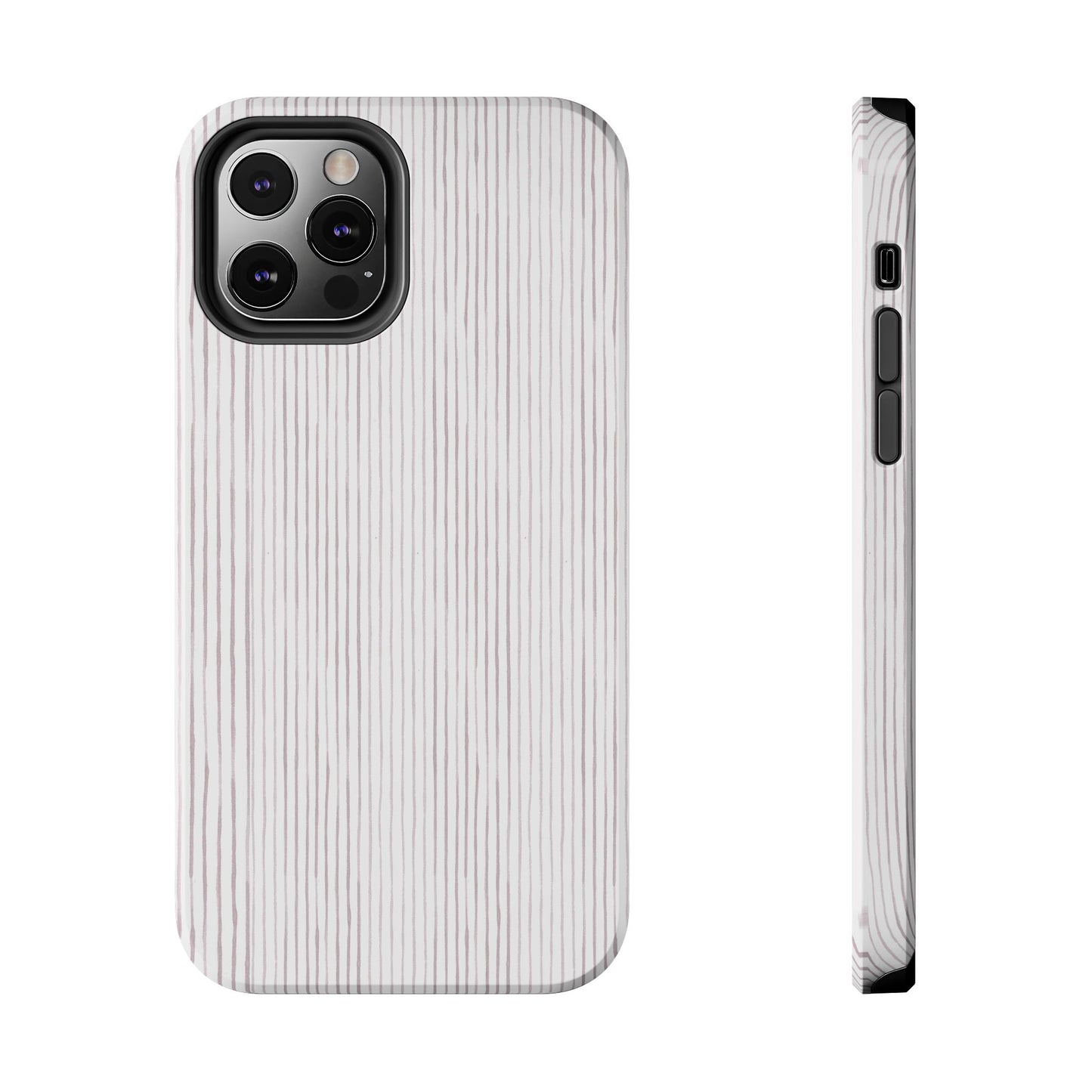 Happy Stripe White / Silver Phone Case