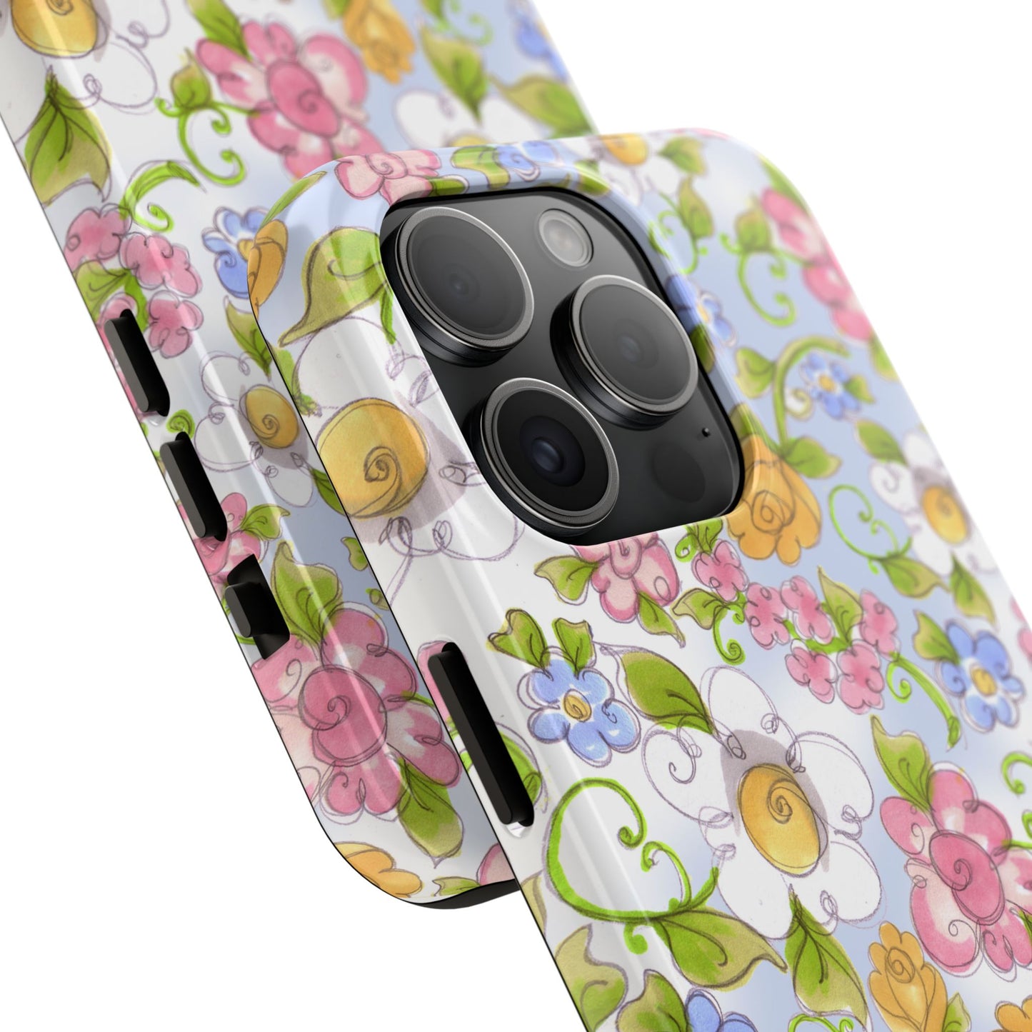 Flower Frolic Blue Phone Case