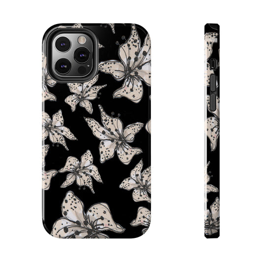 Spotted Lilies Black Phone Case