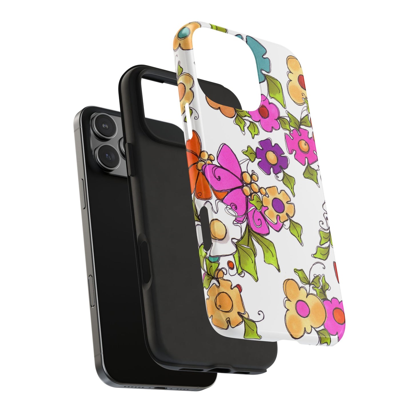 Happy Blooms White Phone Case
