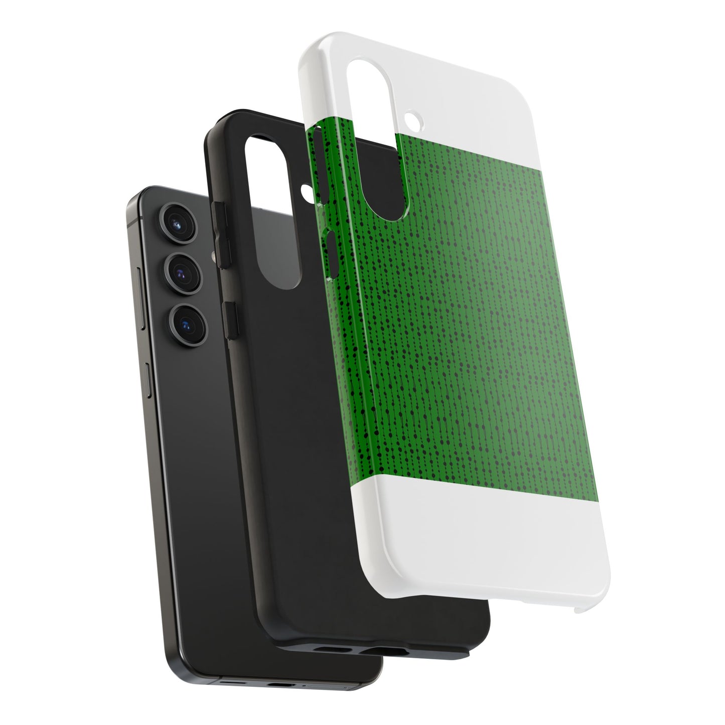 Beaded Curtain Green / Black Phone Case