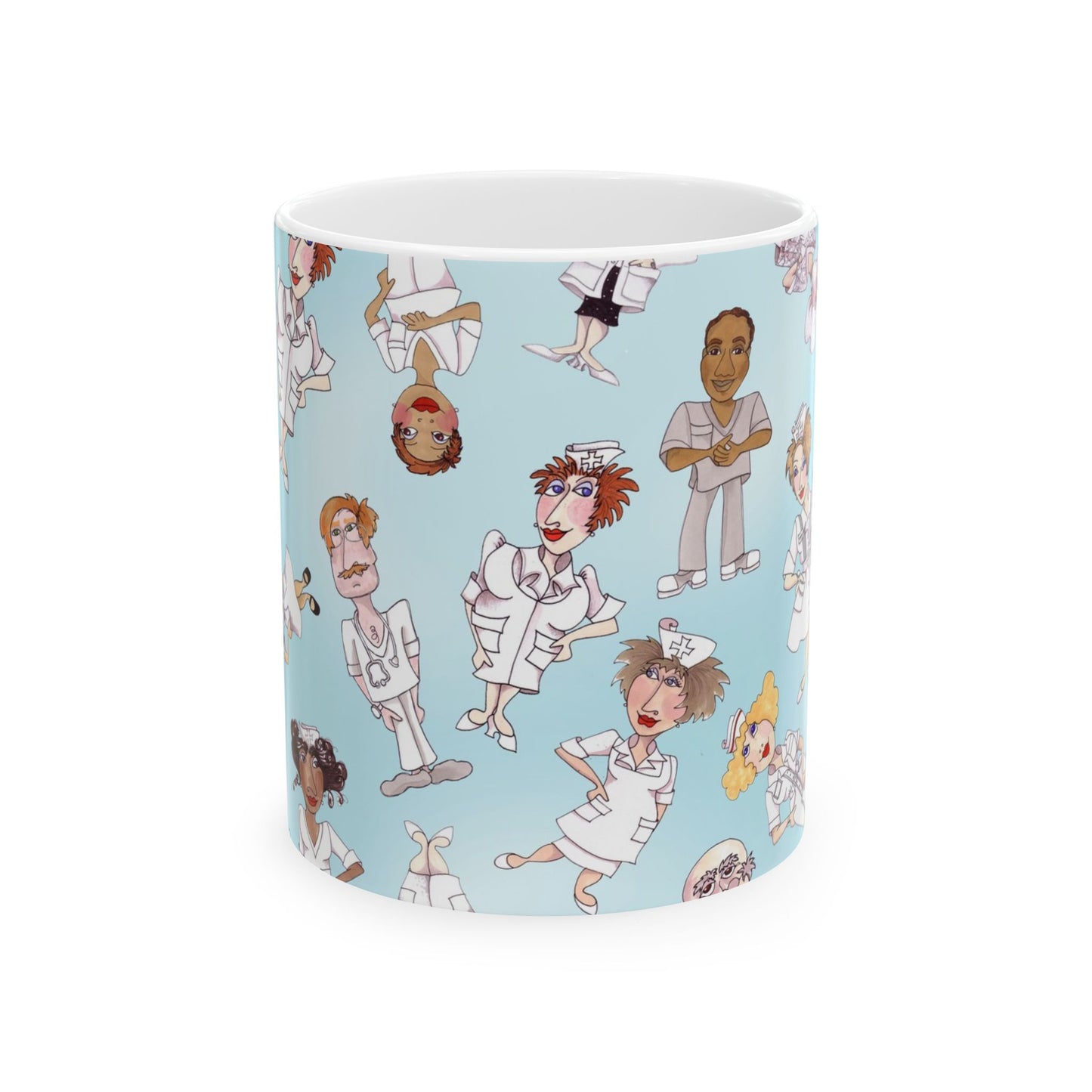 Tossed Nurses Aqua Cup