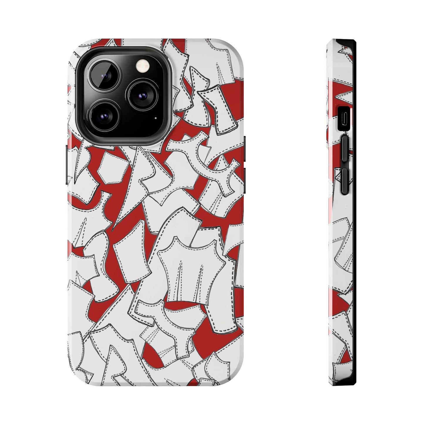 Pattern Pieces Red Phone Case
