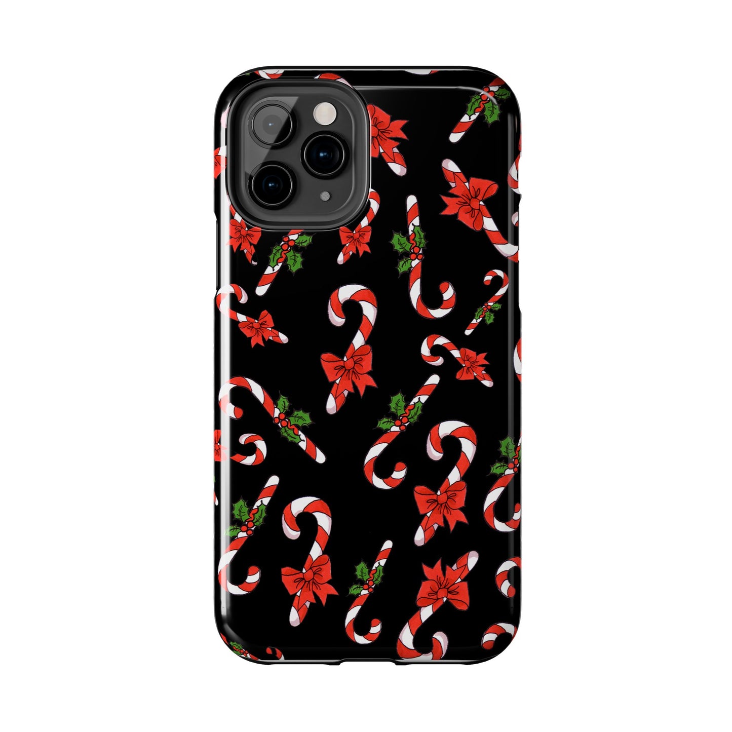 Candy Cane Crowd Black Phone Case