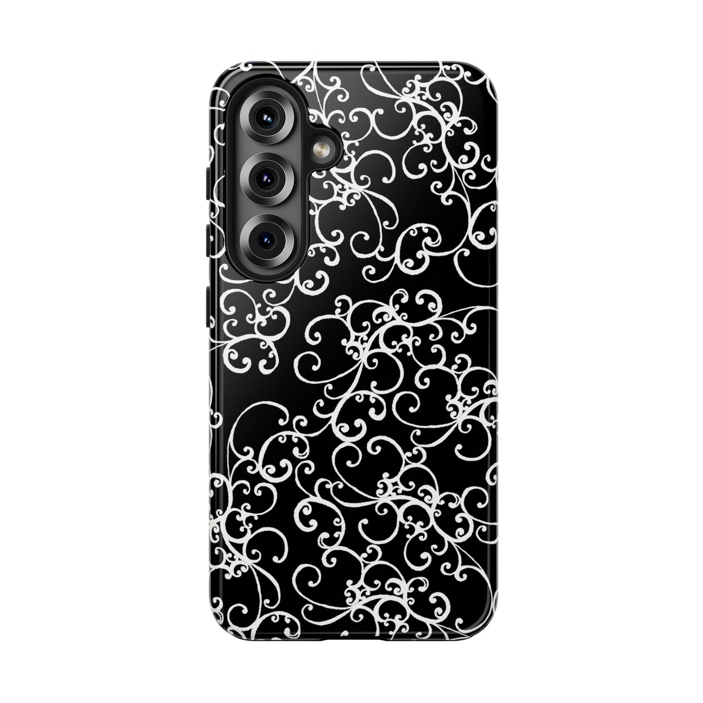 Elegant Scroll Black / White Phone Case