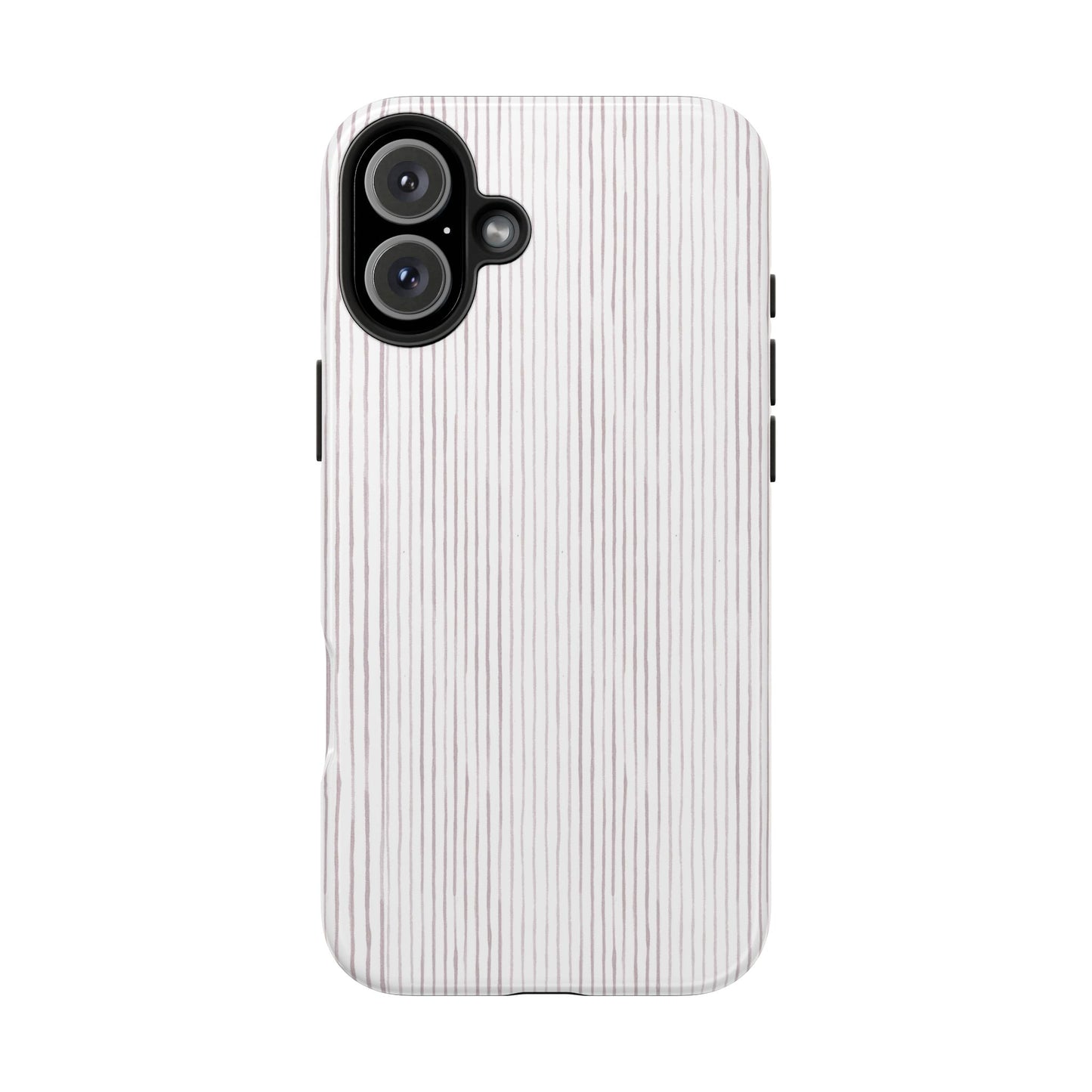 Happy Stripe White / Silver Phone Case