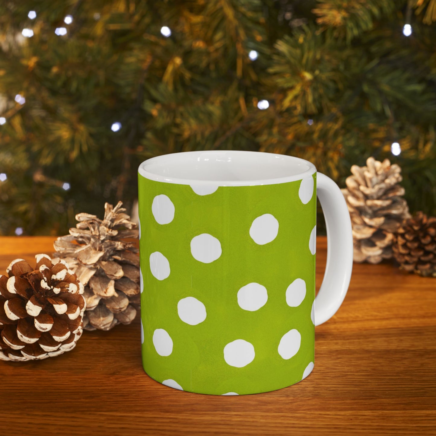 Jumbo Dots Green / White Cup
