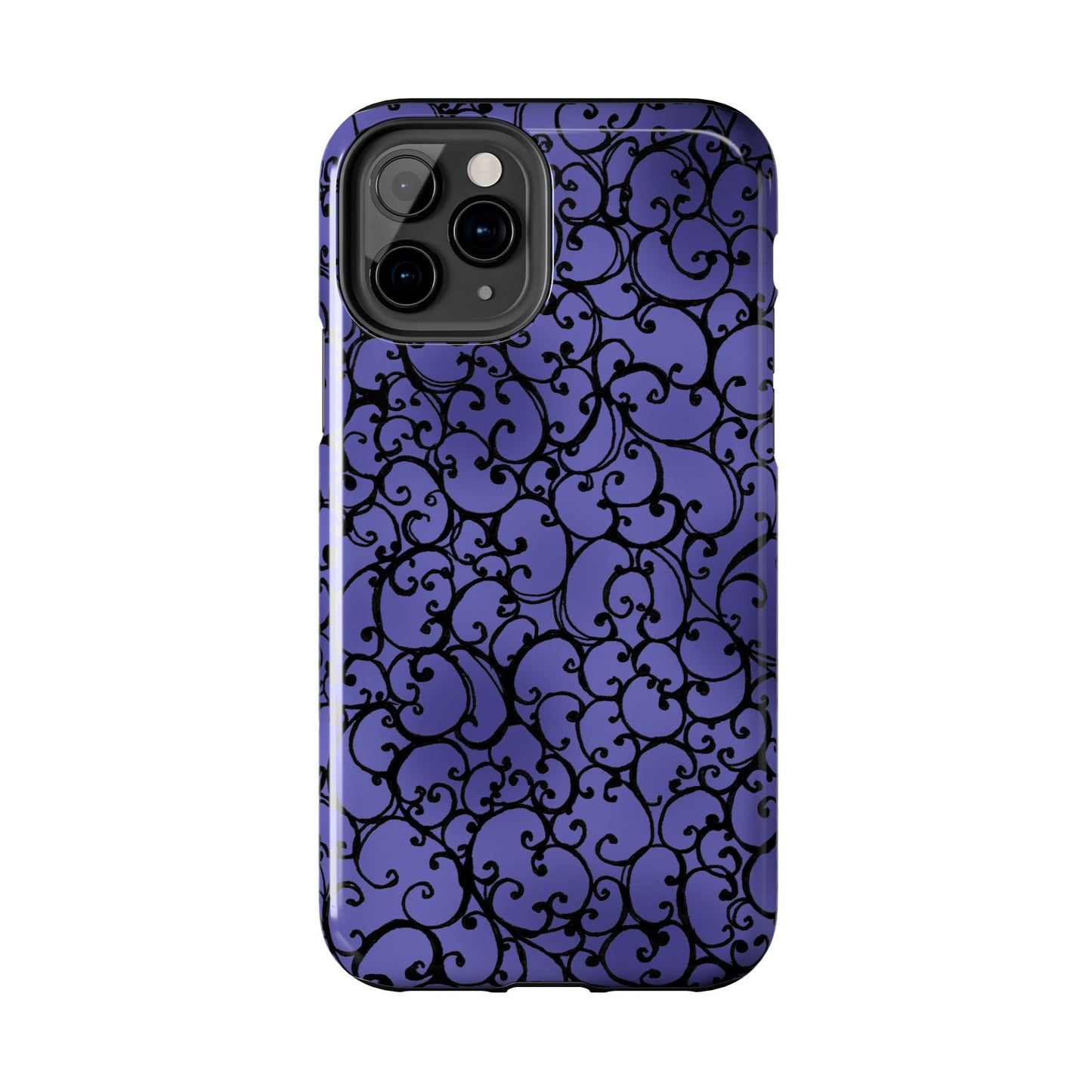 Scrollie Violet / Black Phone Case