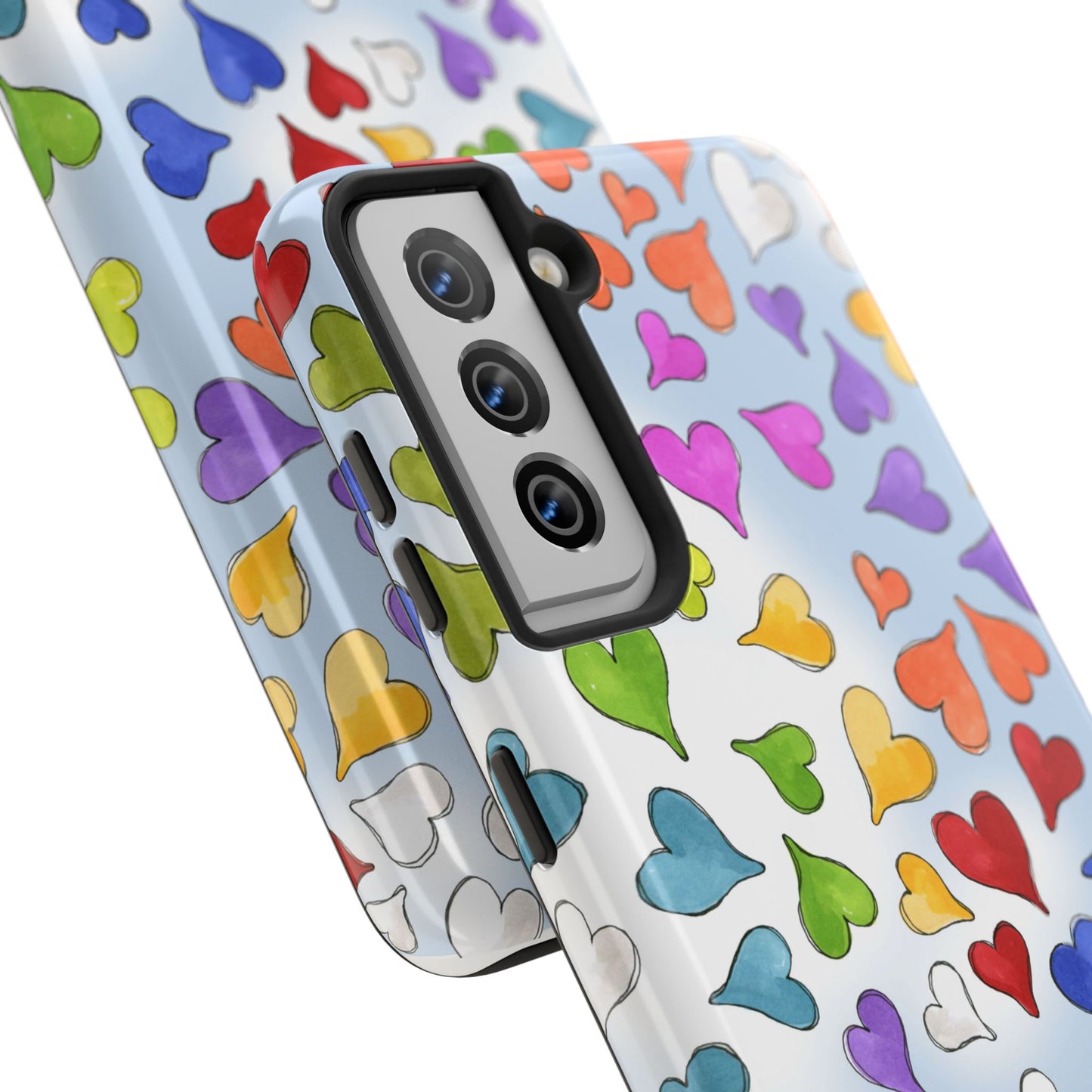 Happy Hearts Blue Sky Phone Case