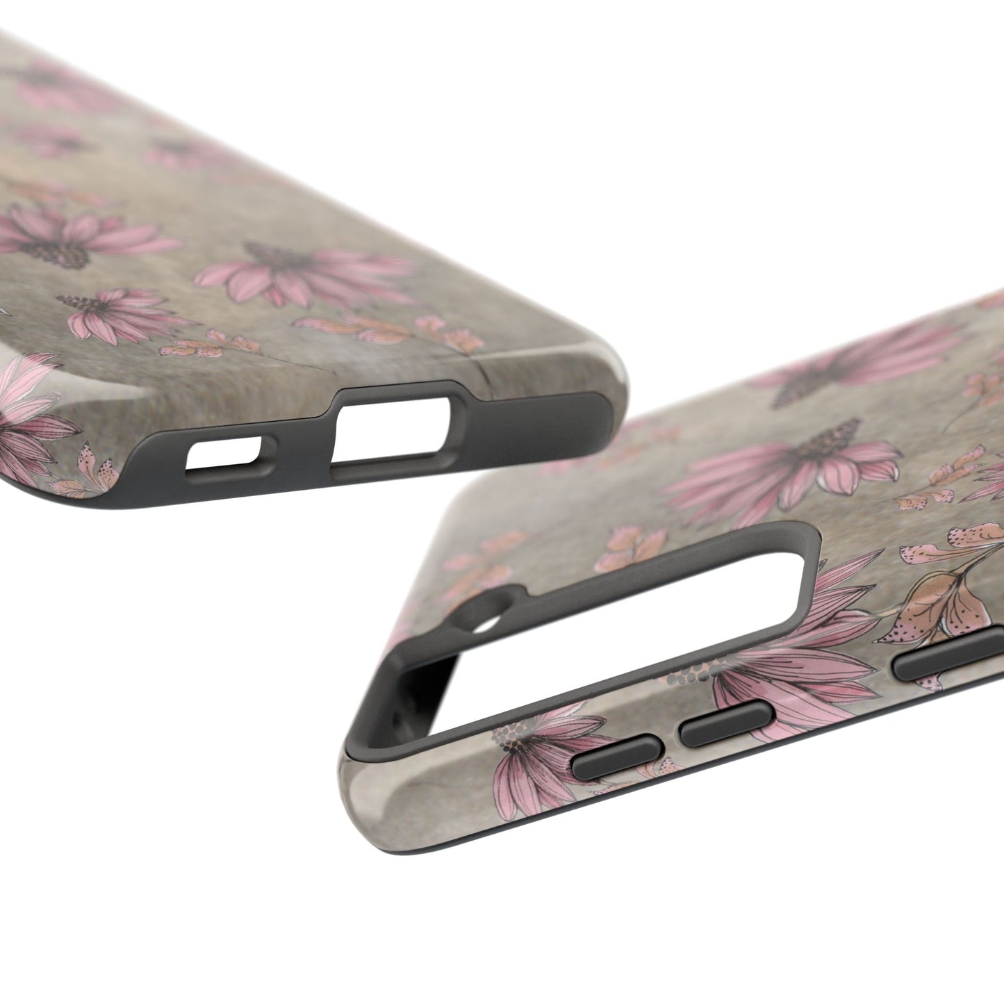 Wild Cone Flowers Taupe Marble Phone Case