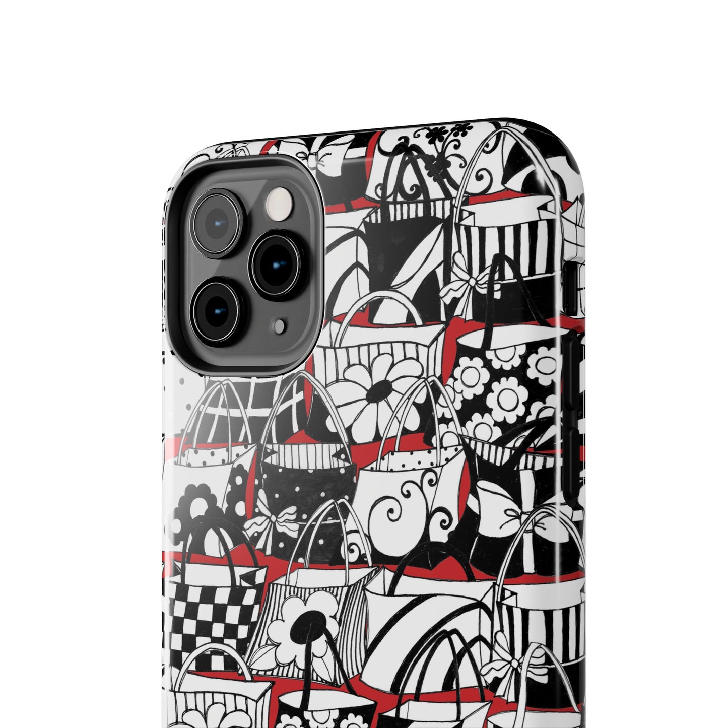 Totally Black, White & Red Phone Case