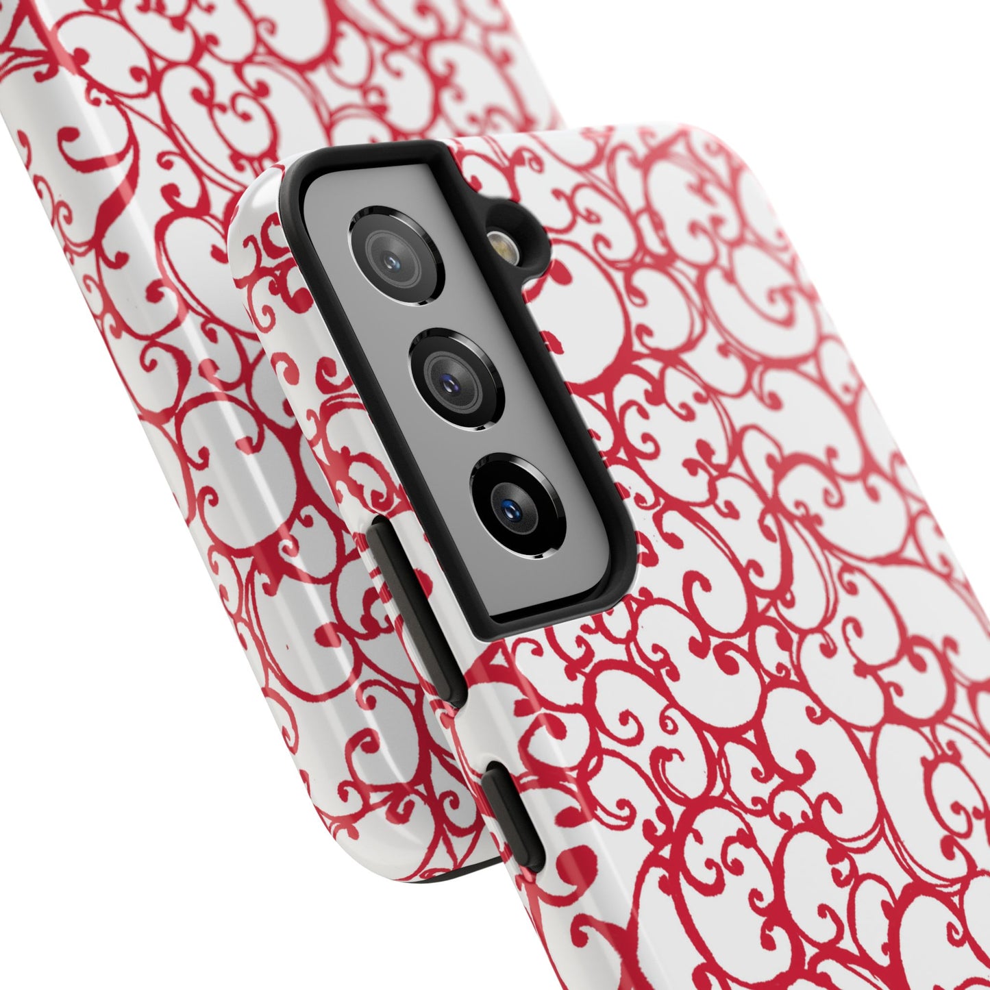 Scrollie White / Red Phone Case