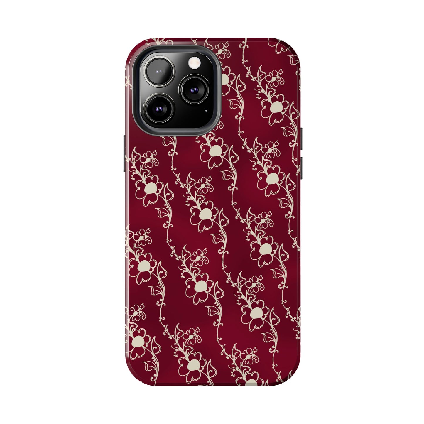 Diagonal Daisies Red / Ivory Phone Case