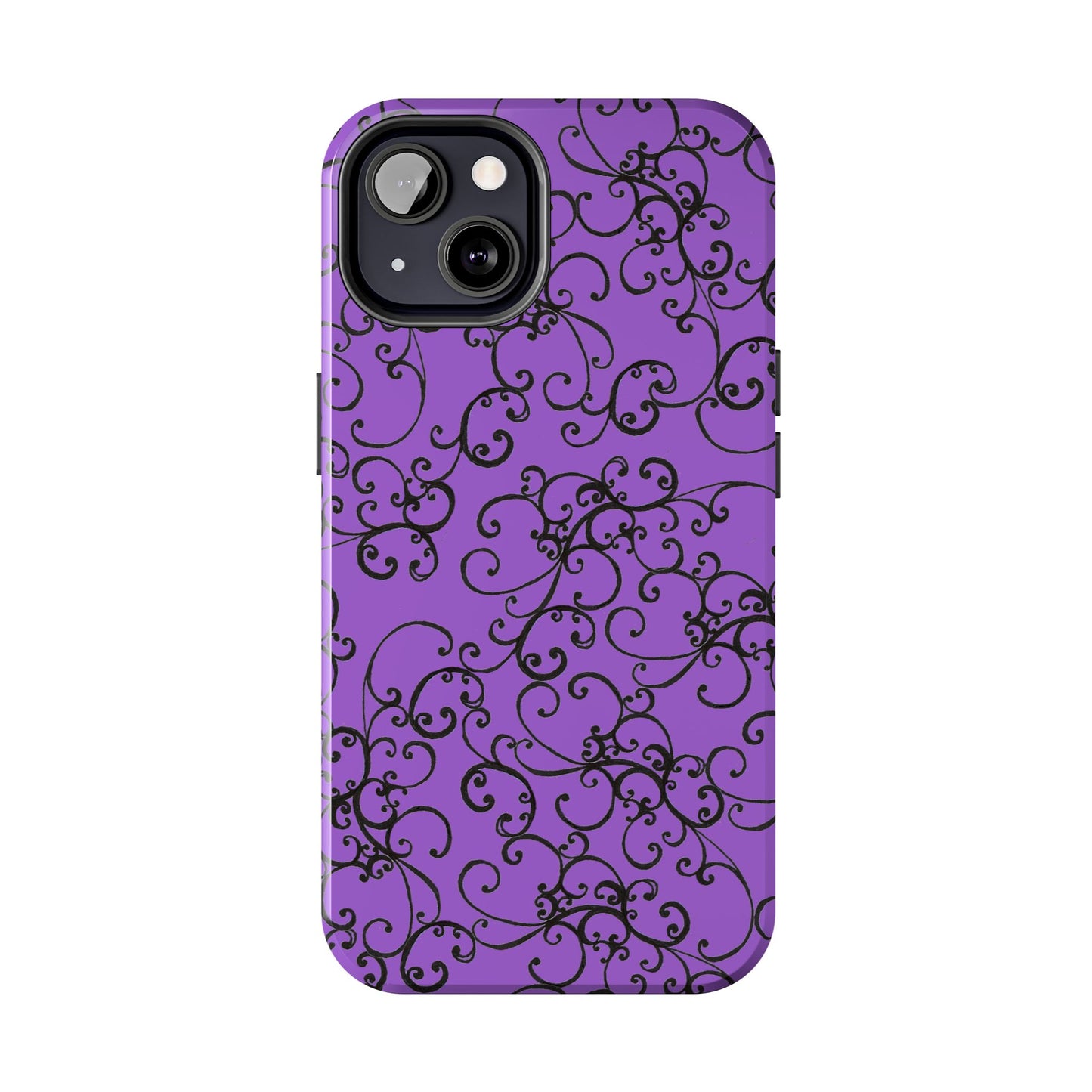 Elegant Scroll Purple / Black Phone Case